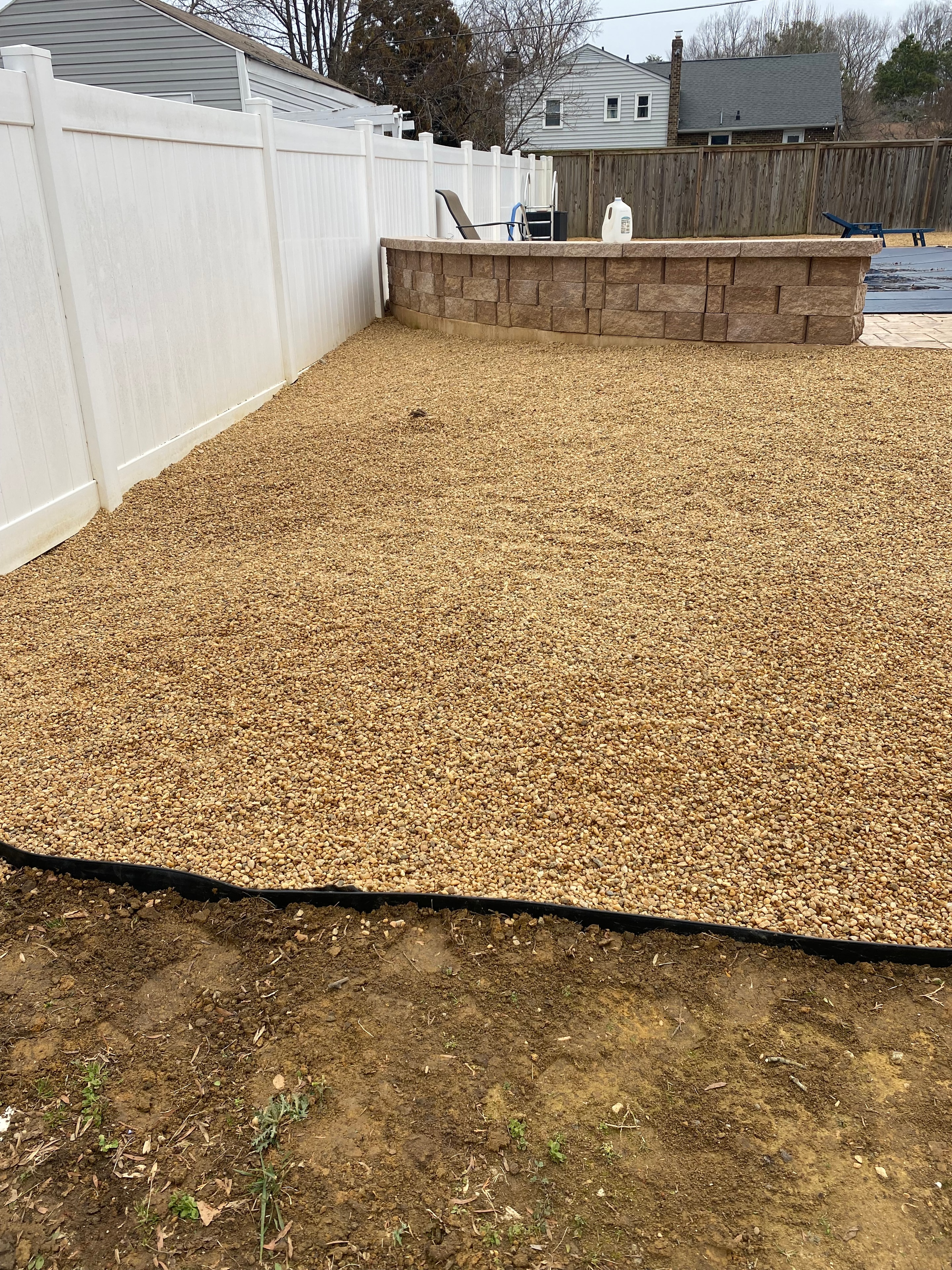 Gravel & Retaining Wall